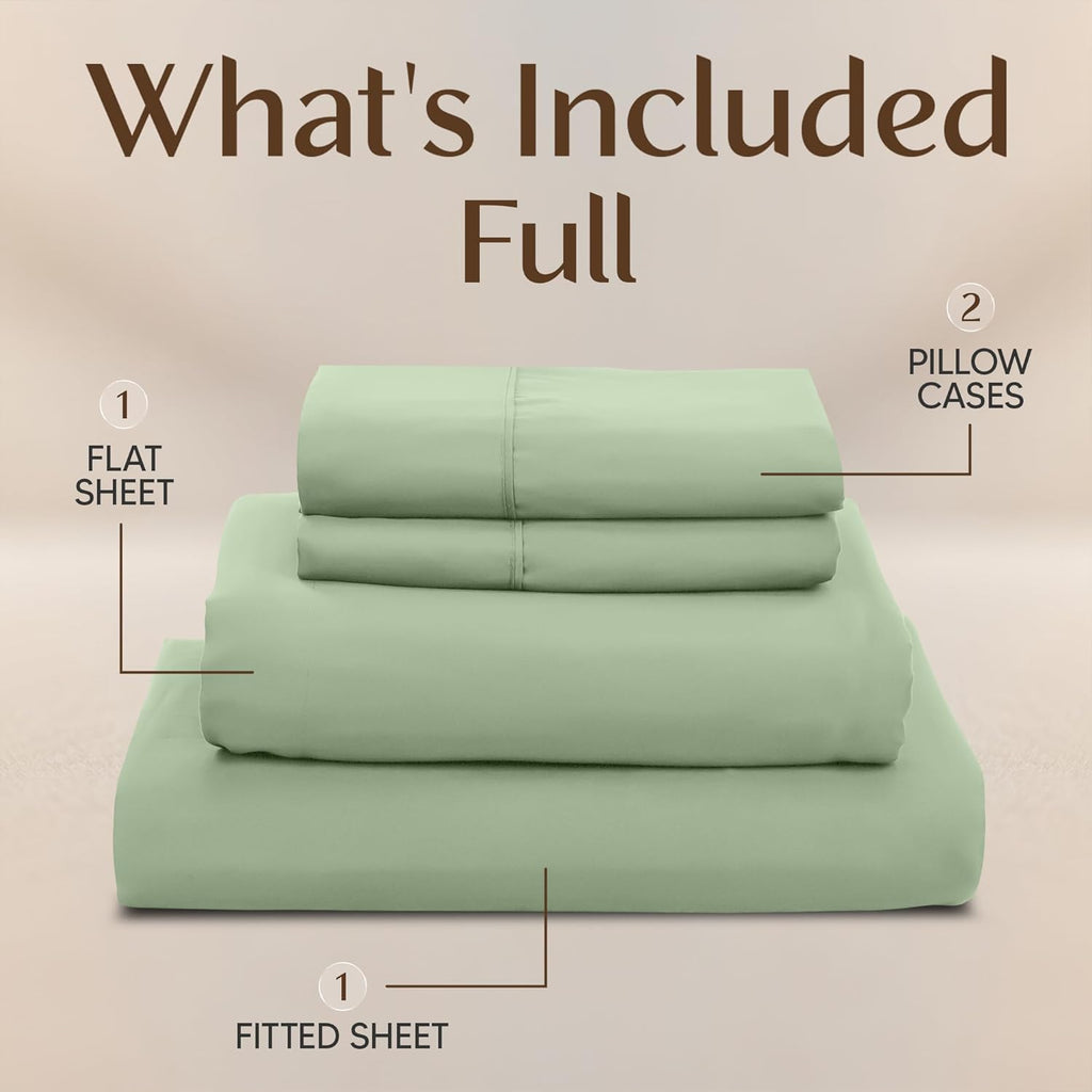 Utopia Bedding Full Sheet Set - Soft & Breathable 4-Piece Microfiber Bed Sheets for Full Size Bed | Sage