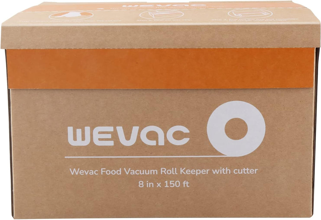 Wevac Food Vacuum Seal Roll - 8” x 150’ BPA-Free Bags with Cutter for Meal Prep & Storage