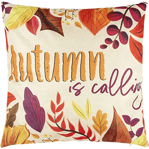 Juvale Fall Throw Pillow Covers, 17x17 Inch Autumn Decorative Set of 4