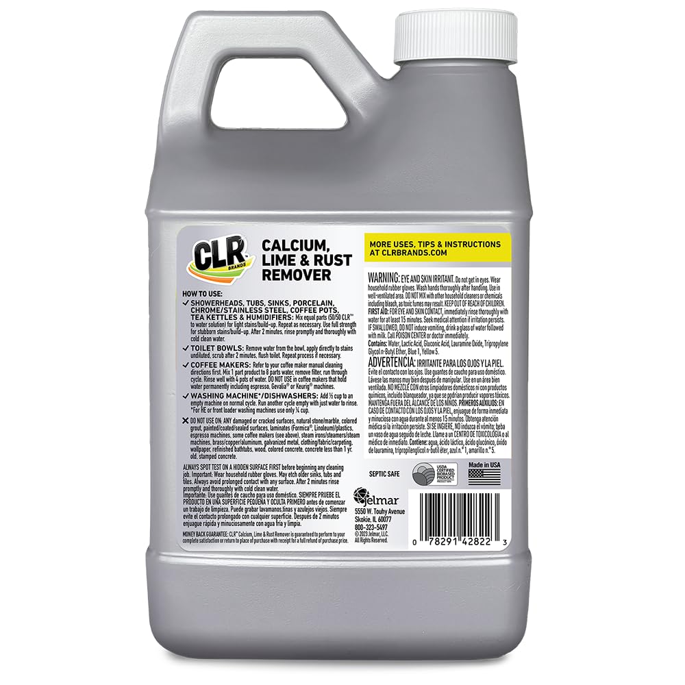 CLR Calcium, Lime & Rust Remover, Blasts Calcium, Dissolves Lime Deposits, Zaps Stubborn Rust Stains and Hard Water Deposits, 80 Ounce Bottle