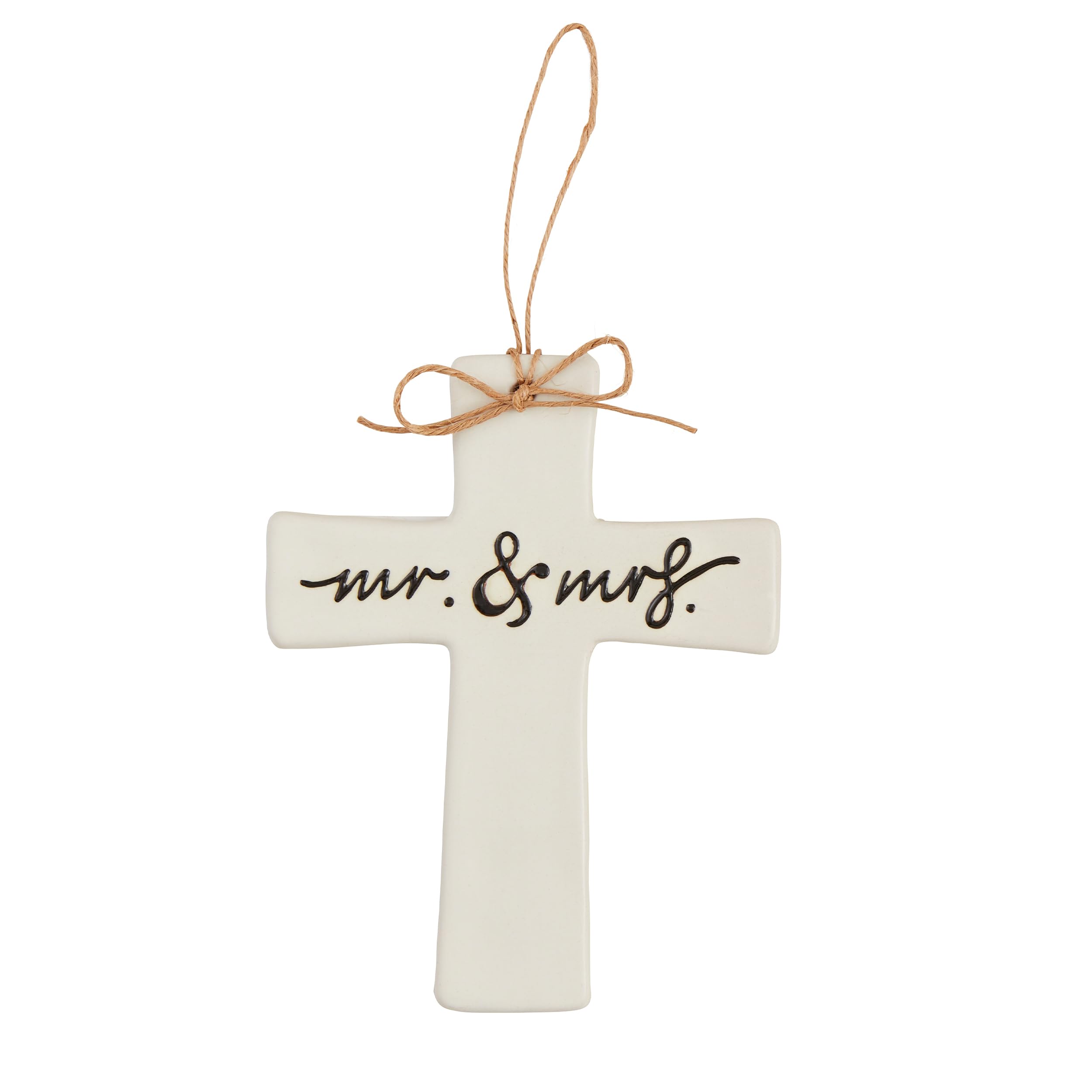 Mud Pie Mr and Mrs Wedding Cross; 6 1/2" x 5"