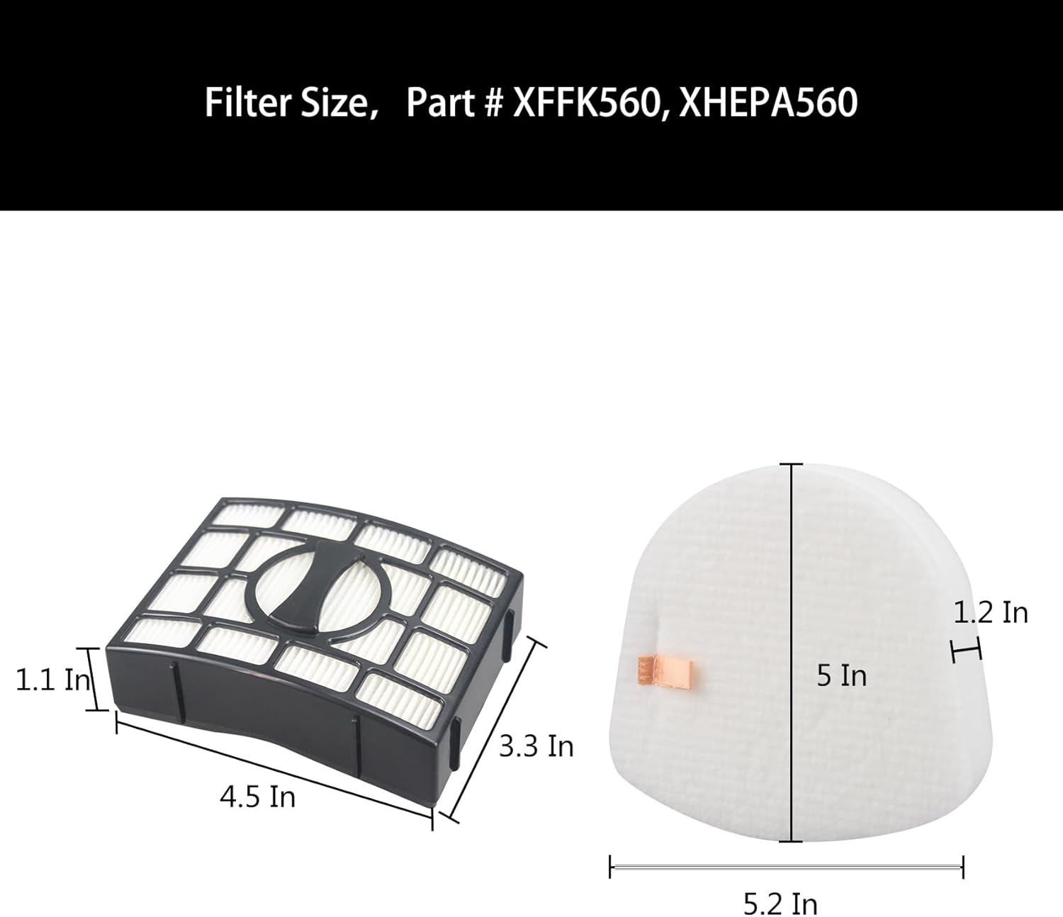 Shark Replacement Filter - Compatible with UV730 & V5 Navigator Lift-Away Vacuums | High-Performance HEPA Filter