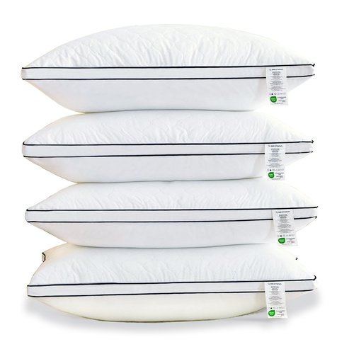 Bed pillows Reversible Queen Size Set of 4, Firm on One Side, Soft on the Other, Luxury Hotel Quality 3D Microfiber for Side, Back & Stomach Sleepers, Breathable Cover to Reduce Neck Pain 20*30