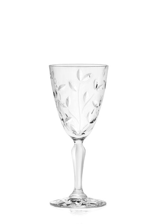 Barski Wine Glass - Goblet - Red Wine - White Wine - Water Glass - Stemmed Glasses - Set of 6 Goblets - Crystal like Glass - 7.7 oz. Beautifully Cut Designed Made in Europe