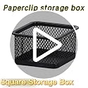 Quivorant Square Mesh Paper Clip Holder Stackable Desk Organizer Black