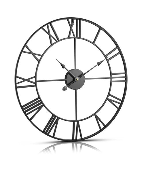 VEVOR Large Wall Clock, 24 in Wall Clock Roman Numerals, Battery Operated Non Ticking Classic Decorative Round Clocks, for Living Room Bedroom Office Kitchen Dining Room Home Decor