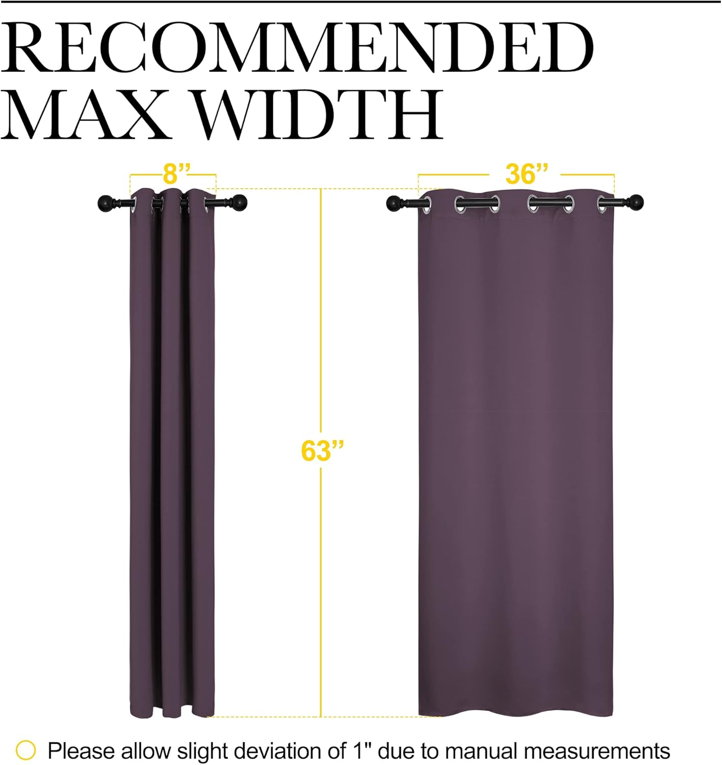 NICETOWN Blackout Curtains - Room Darkening Grommet Top Drapes for Bedroom or Dining Room | Set of 2, 42 x 63 Inch, Plum