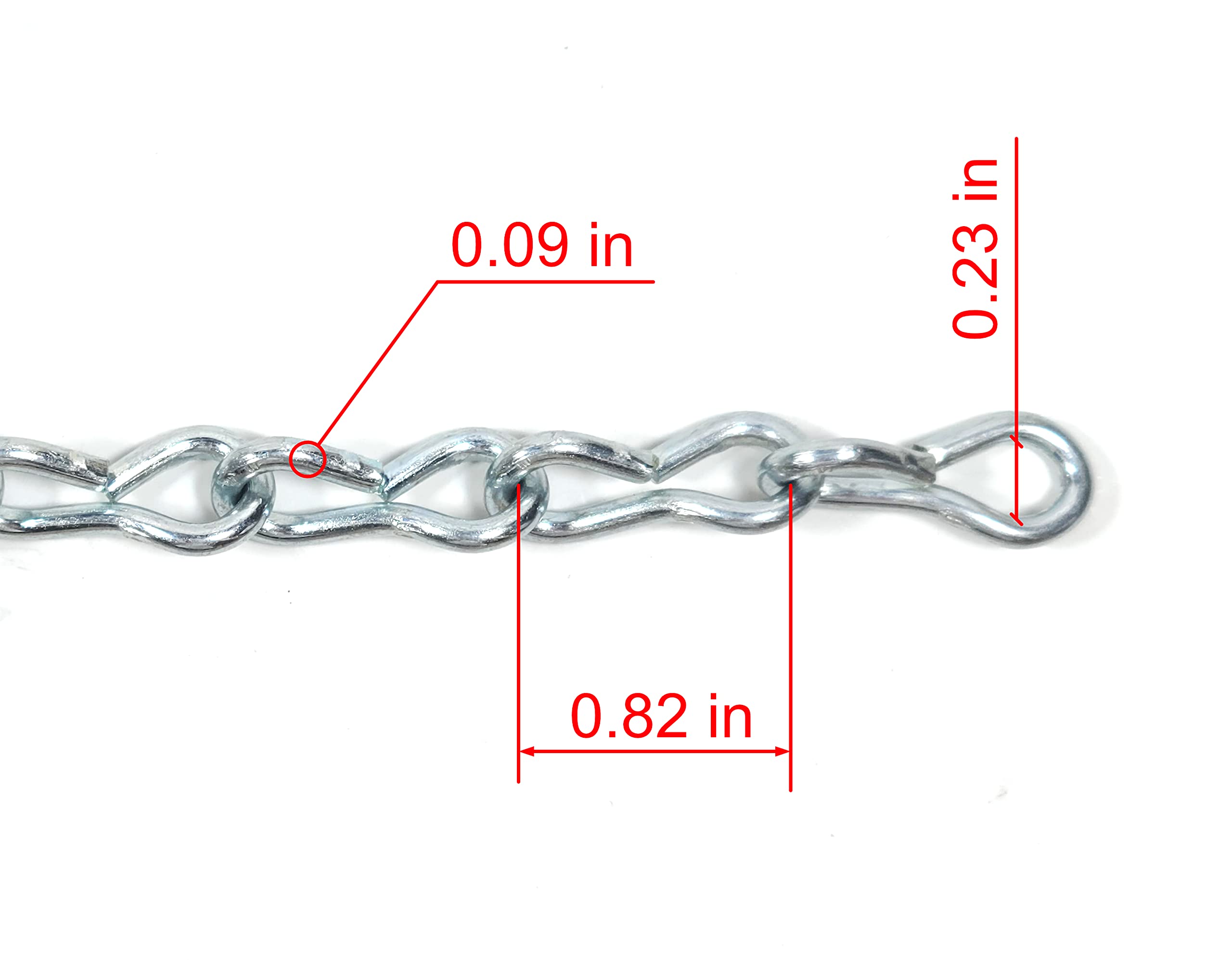 #12 X 15-FT Zinc Plated Steel Jack Chain, Weldless, Twist Chain,