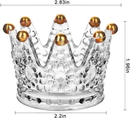 Crown Glass Tealight Candle Holders - Set of 24 Elegant Votive Holders for Weddings & Home Decor | Gold Finish