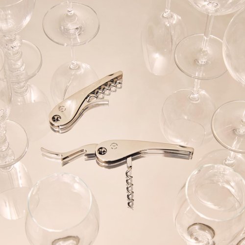 L'Atelier du Vin – Soft Machine Silver – Sommelier Corkscrew in Polished Stainless Steel – Professional Tasting Tool with Foil Cutter and Integrated Bottle Opener