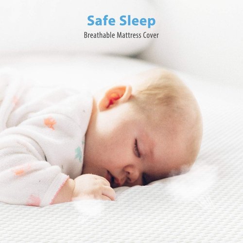 Dourxi Crib Mattress - Dual-Sided Comfort Memory Foam for Infants & Toddlers | Breathable Triple-Layer Design - White & Grey