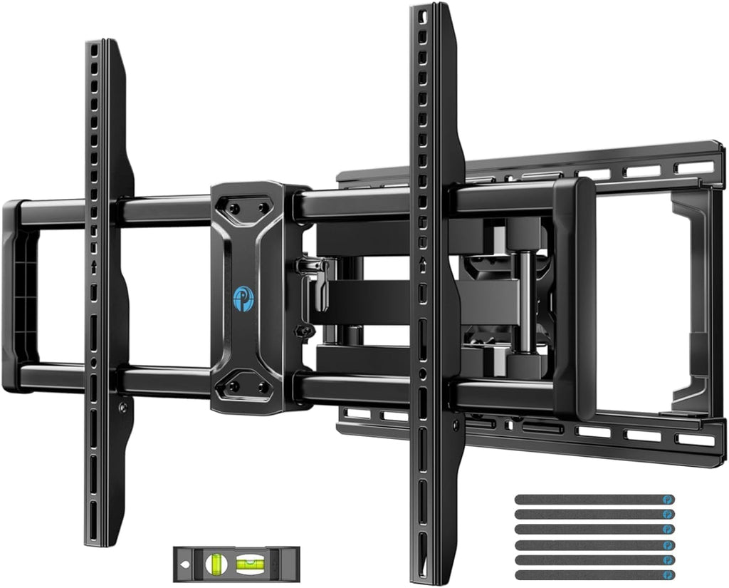 Pipishell Full Motion TV Wall Mount - Fits 42-85 Inch LED TVs Up to 132lbs | Swivel Bracket with Articulating Arms, Max VESA 600x400mm