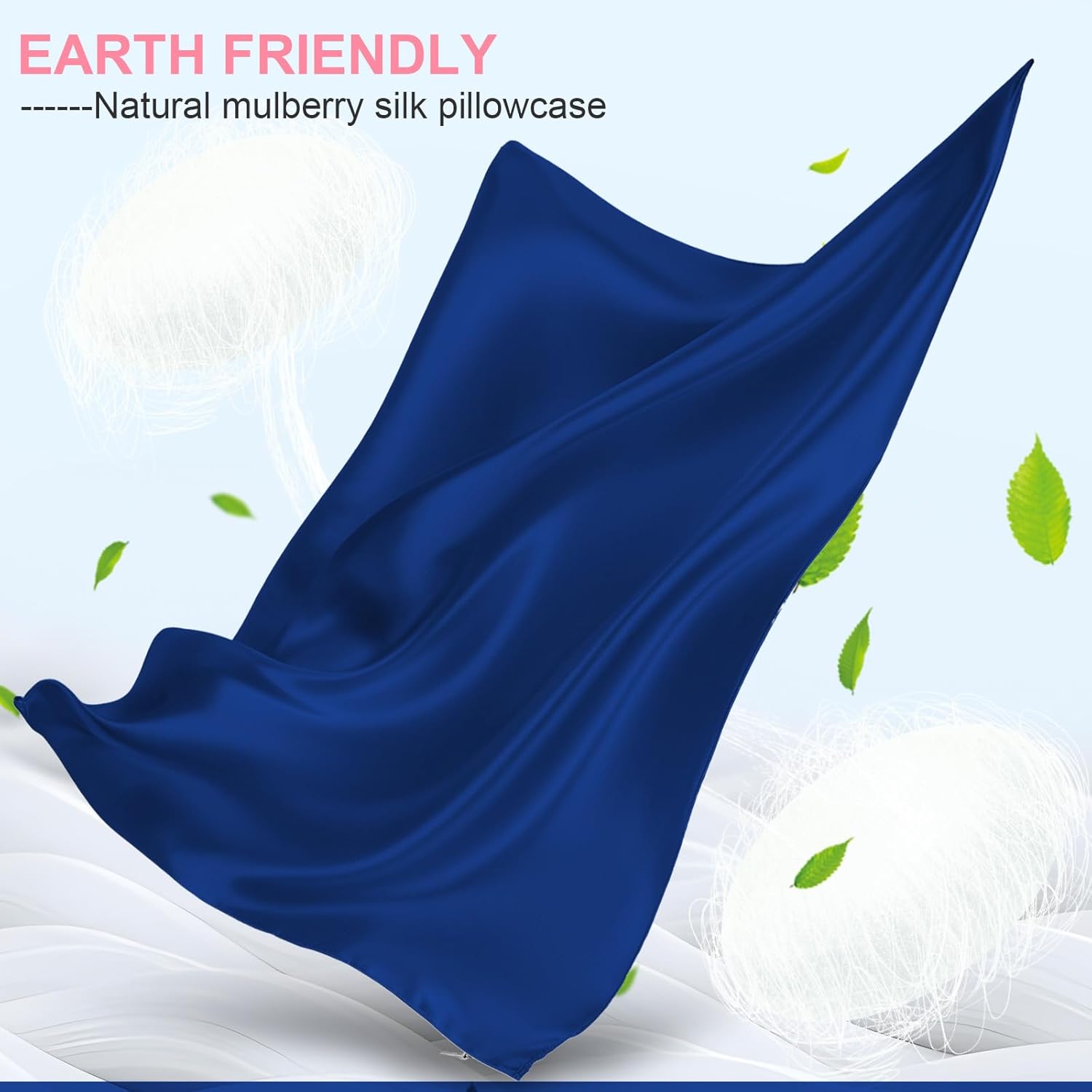 Skiennix Silk Pillowcases - King Size 2-Pack | Mulberry Silk for Hair & Skin | Royal Blue