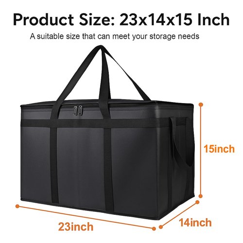 Bodaon Insulated Food Delivery Bag - XXXL Pizza Cooler for Rideshare & Catering | Thermal Carrier for Hot & Cold Items