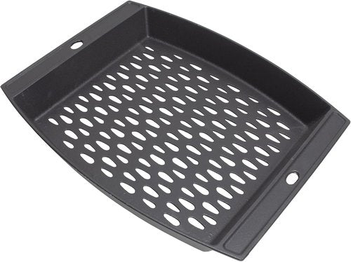 Cast Iron Grill Basket by [Brand Name] - 15"x12" Outdoor Grill Pan for Fish & Veggies | Compatible with Weber, Napoleon, Char-Broil