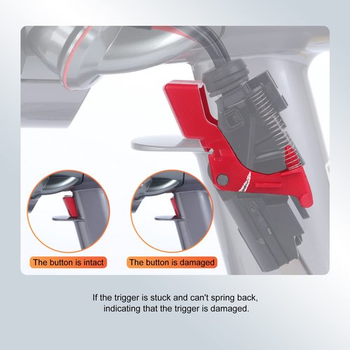 Metal Trigger Switch Button Compatible with Dyson V10 V11 SV12 SV14 Vacuum Cleaner Power Switch Button Repair Accessories with Trigger Lock
