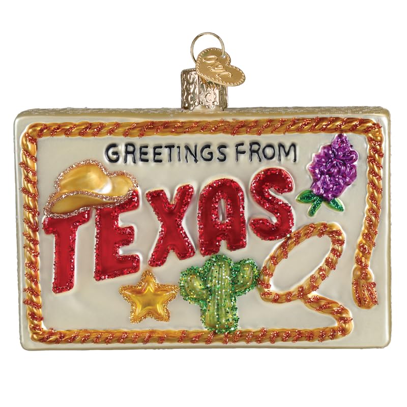 Texas Postcard Glass Ornament - Handcrafted Holiday Decor for Christmas Tree