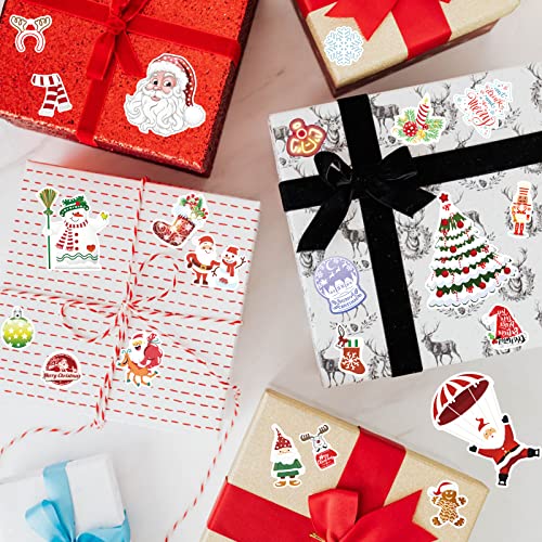 30pcs Glow in the Dark Christmas Stickers - Waterproof Vinyl Decals