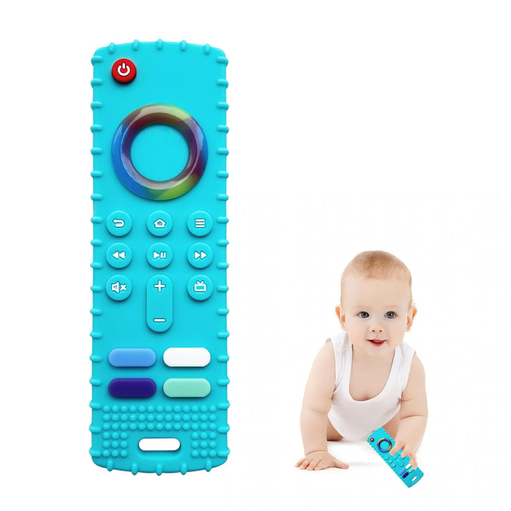 ROBBEAR Baby Teething Toy - Food Grade Silicone Teether in Fire TV Stick Shape | BPA-Free for 3-18 Months