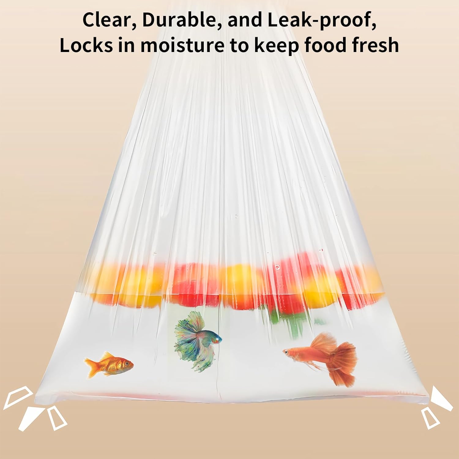 Skiennix Clear Plastic Produce Bags - Easy Tear Food Storage for Vegetables & Fruits | 12" x 20", 350 Bags/Roll
