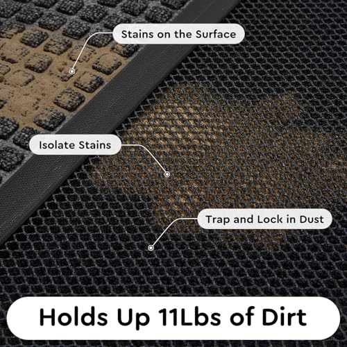 tchdio 17"x29" Front Door Mat, Heavy-Duty Non-Slip Outdoor Entrance Rug