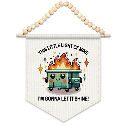 FLVGE Emotional Support Dumpster Fire Canvas Banner, Funny Office Wall Art Decor Hanging Pennant Flag for Home Office Decor, Funny Gifts for Women Men Girls Coworker Friend,11x14