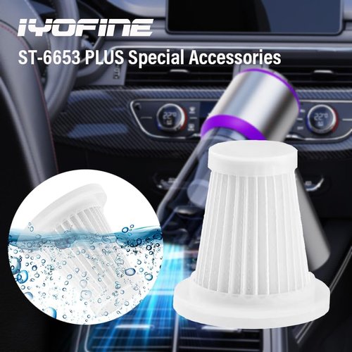 IYOFINE Car Vacuum Cleaner Original Filter Set, 5 HEPA Filter, Adapted to IYOFINE V8 Plus/ST-6653 Plus Handheld Vacuum Cleaners,Robust and Durable, Washable 5 PCS (5 Pack)