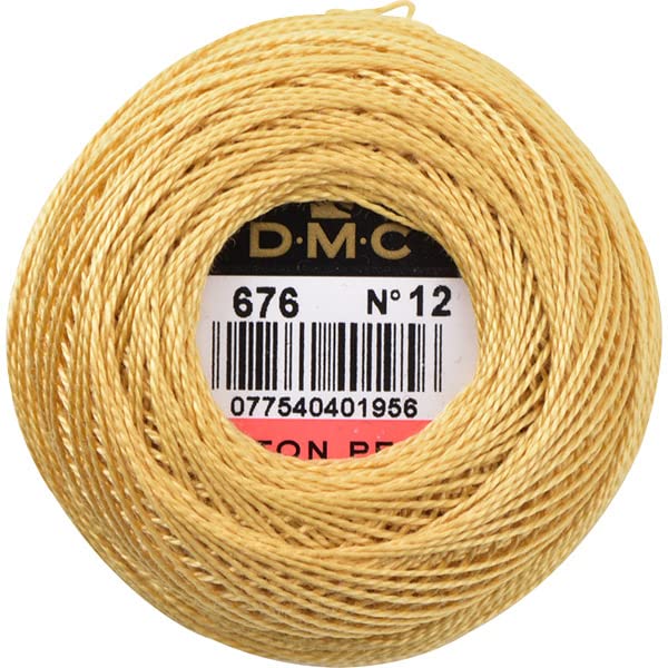 DMC Pearl Cotton Thread Balls, Light Old Gold, Size 12 - 141 Yards