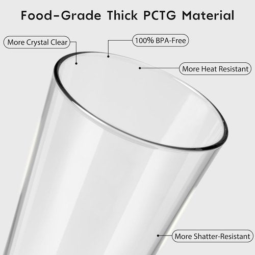 Freshmage Unbreakable Drinking Glasses - 20oz BPA-Free, Shatter-Proof, Stackable Tumblers | Set of 8 for Home & Outdoor Use