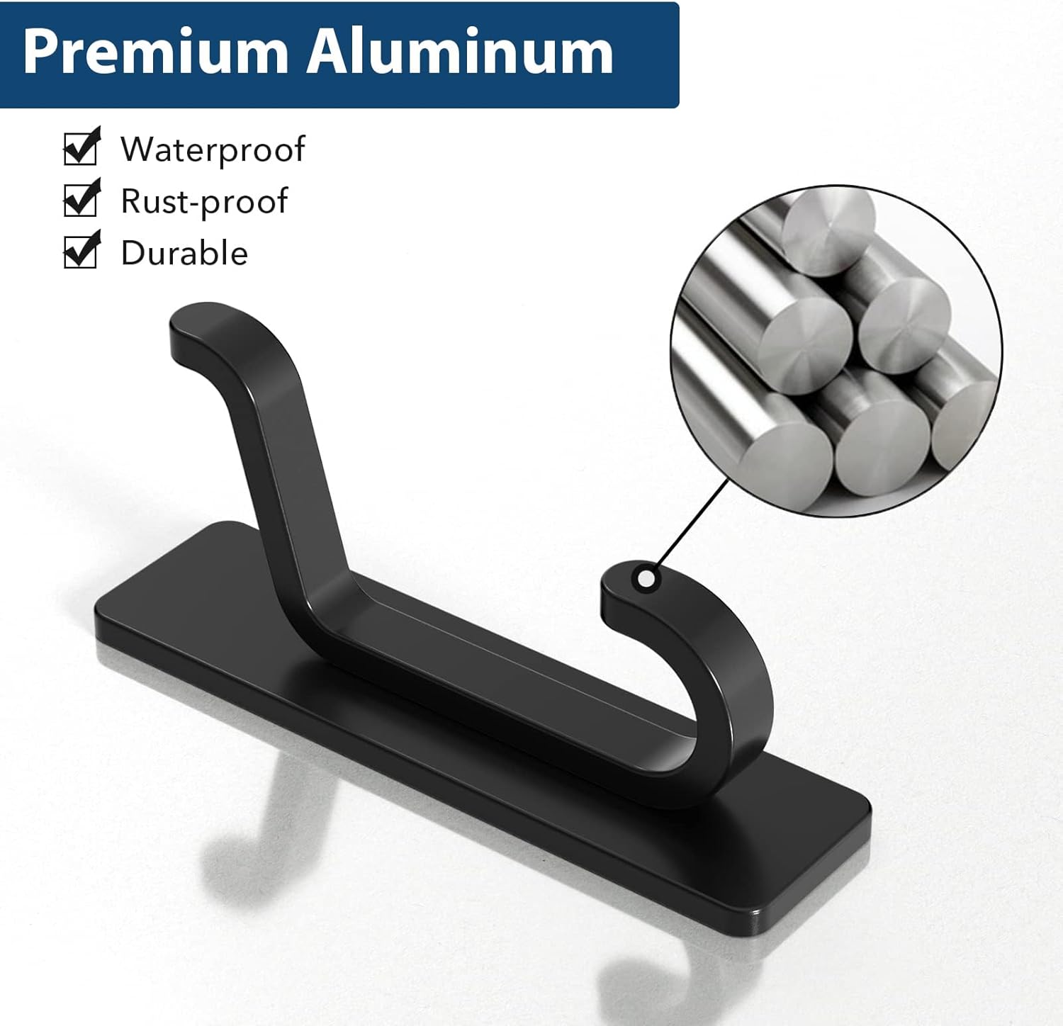 Pickpiff 12 Pack Wall Hooks - Strong 13LB Adhesive Coat & Towel Hangers | Black Finish
