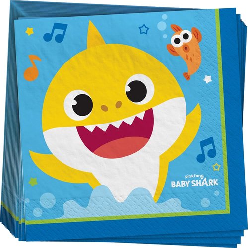 Baby Shark Luncheon Napkins, 6.5" (16-Pack) - Adorable Table Accessory, Perfect for Kids' Parties & Celebrations