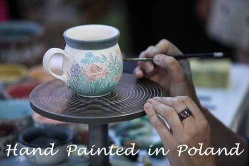 Polish Pottery Baker - Rectangular with Grip Lip - Maraschino