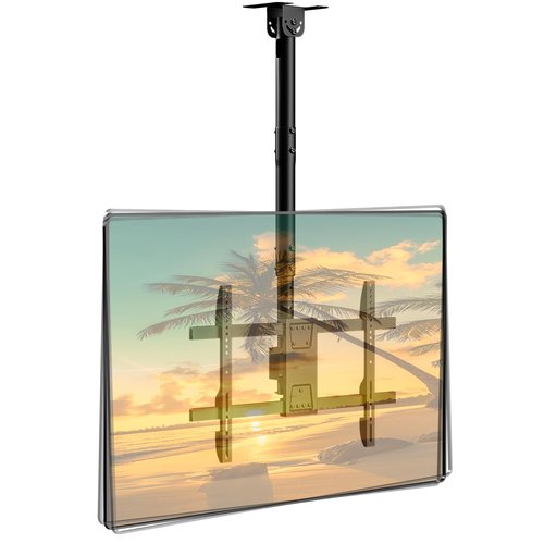 Ceiling TV Mount for 43-86 Screens, Hanging TV Bracket with Height Adjustable Pole Fits Most LCD LED OLED 4K TVs Supports up to 132lbs, Max VESA 600x400mm,Black