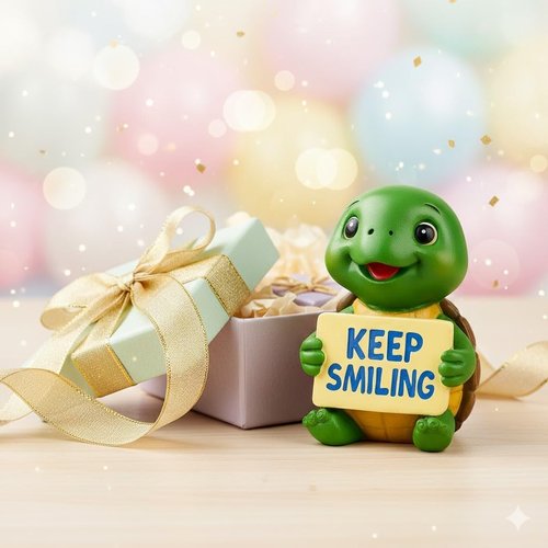 iStatue Resin Turtle Figurine - Cute Hand-Painted Desk Decor | Inspirational Miniature Ornament (Green)