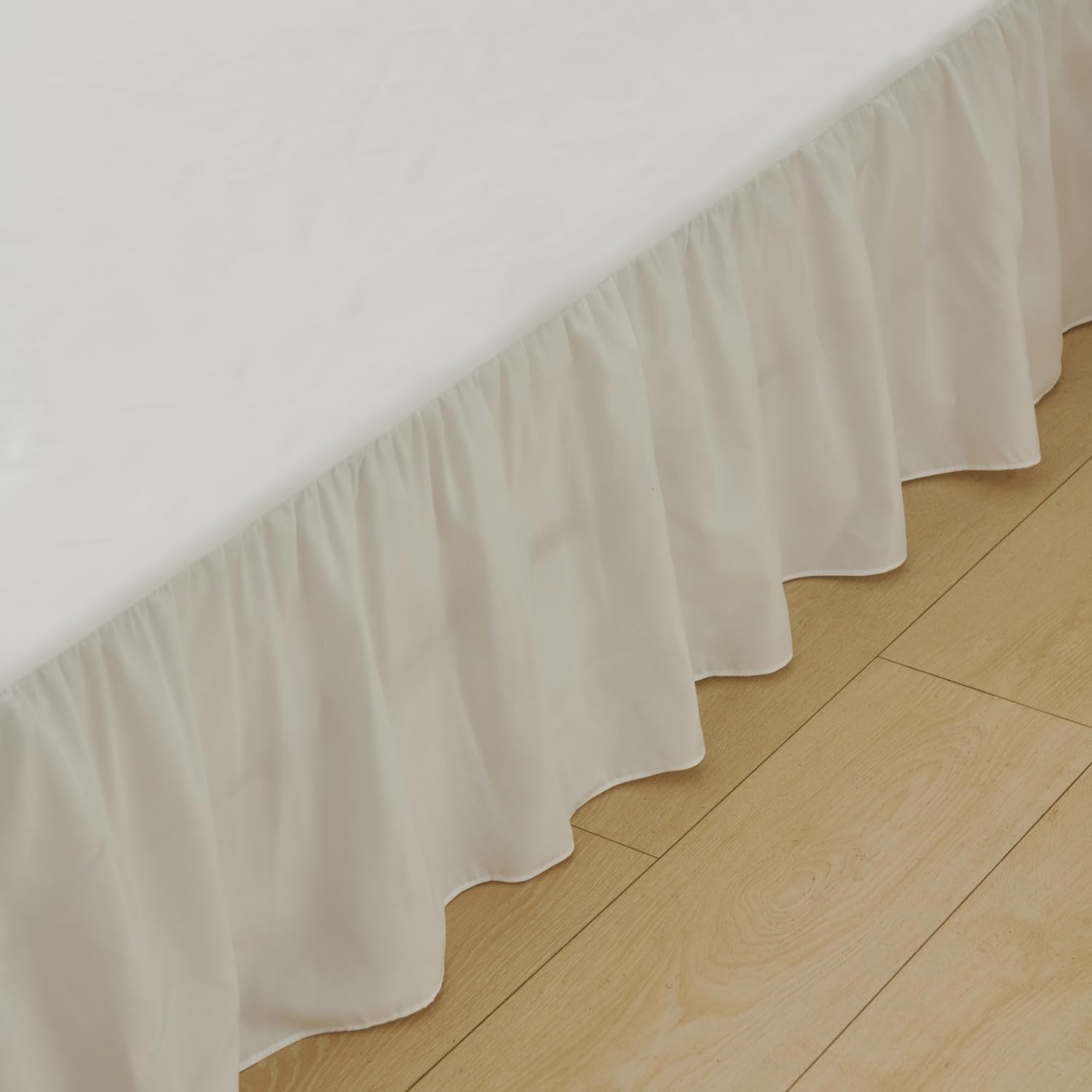 Bed Skirt Full Size Ruffled Bed Skirt with Split Corners, Full Bed Skirts 14 Inch Drop with Platform, White, 14'' Full
