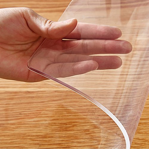 Water Resistant 40x84" or 82" Clear Plastic Table Protector - Vinyl PVC Tablecloth for Kitchen, Rectangular Conference, Dinner Room, Party - Protective Desk Top Pad - Easy Clean