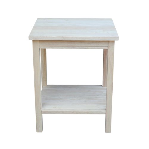 International Concepts Portman Accent Table, Solid Parawood, Unfinished