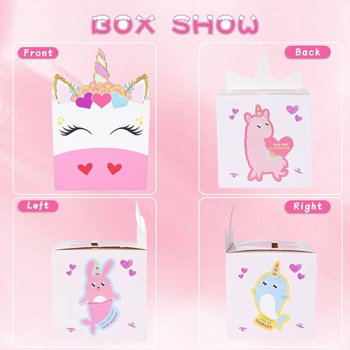 KDAFJLKD Valentine‘s Day Boxes for Kids,Valentines Day Cards for Boys Girls Classroom Exchange Prizes Party Favors - 1 Mailbox, 32 Cards, 1 Teacher Card (Style-01)