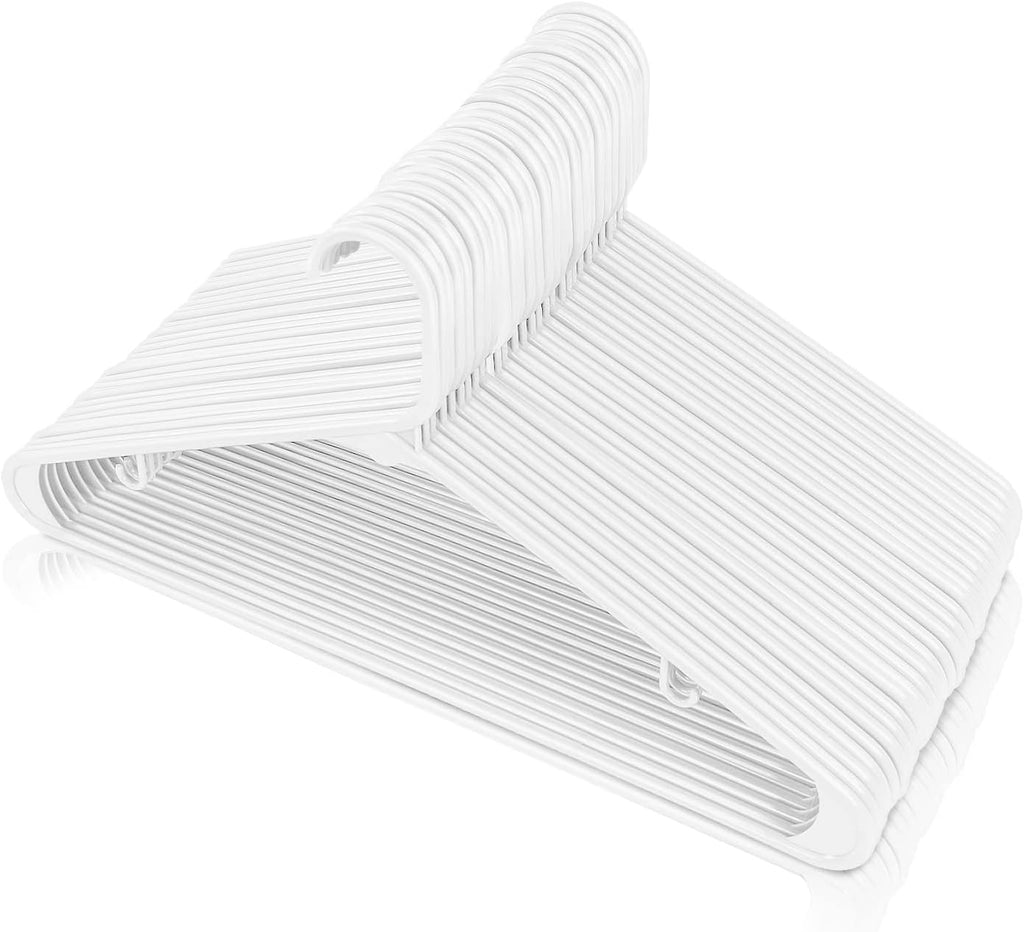 Utopia Home Plastic Hangers 200 Pack - Durable Space-Saving Closet Organizers - Ideal for Shirts, Pants & Coats (White)
