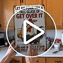 FunnySign Chicken Decor Old Rooster and Cute Chick Metal Wall Art 8x12