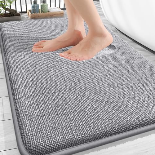 OLANLY Thick Memory Foam Bath Mat 30x20 - Soft, Non-Slip, Quick Dry