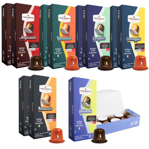 Fresh Roasted Coffee Espresso Pods - Italian Craft Variety for Nespresso OriginalLine | 120 Recyclable Aluminum Capsules