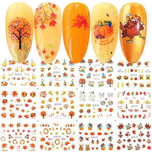 Fall & Thanksgiving Water Transfer Nail Art Stickers 12 Sheets