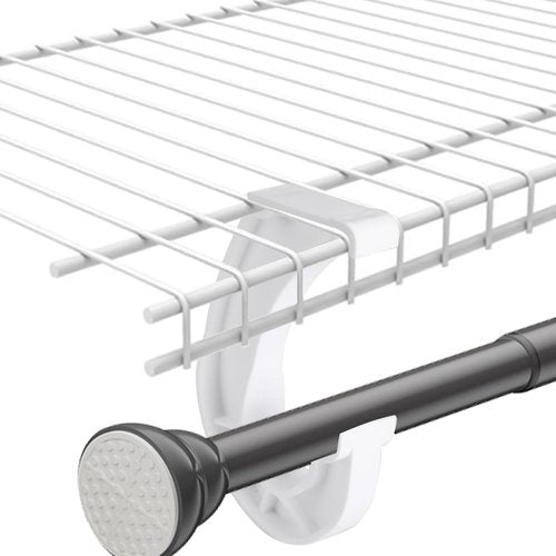 4Pcs Hanging Closet Rod Support,3/4 Closet Shelf Rod Holder,Sturdy J-Shaped Closet Brackets for Hanging Clothes,Cabinets Storage and Curtain