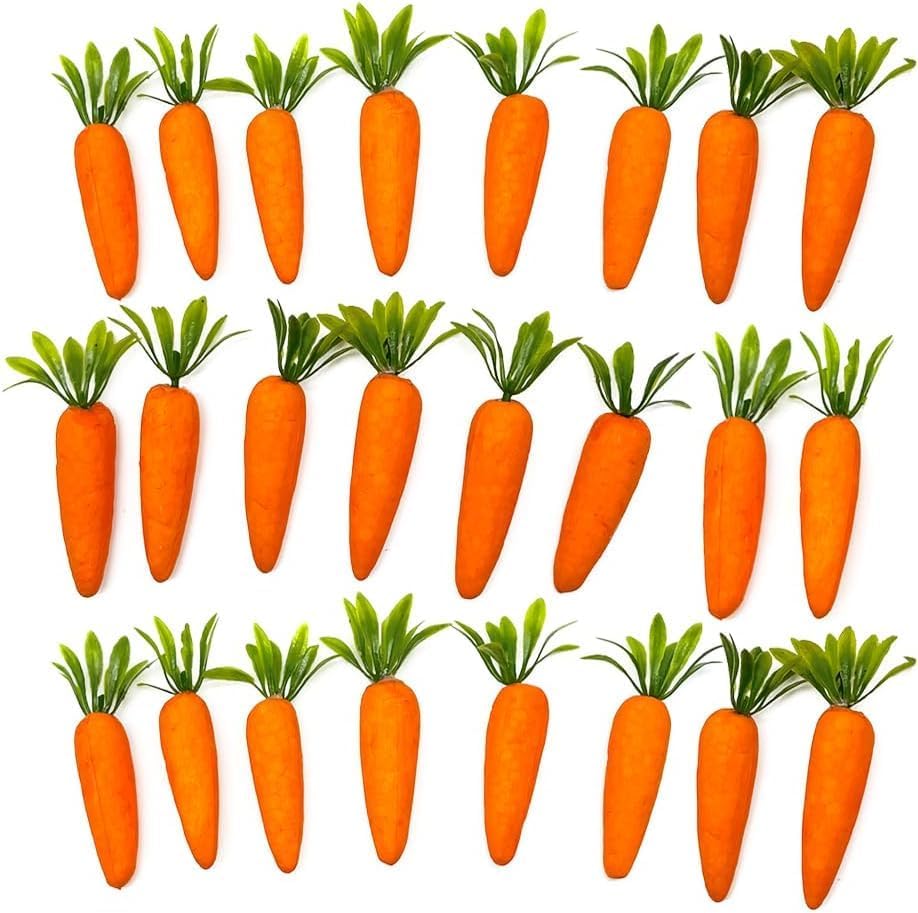 Skiennix 12 Pcs Easter Carrot Decorations - Artificial Hanging Ornaments for Spring Parties & Home Decor