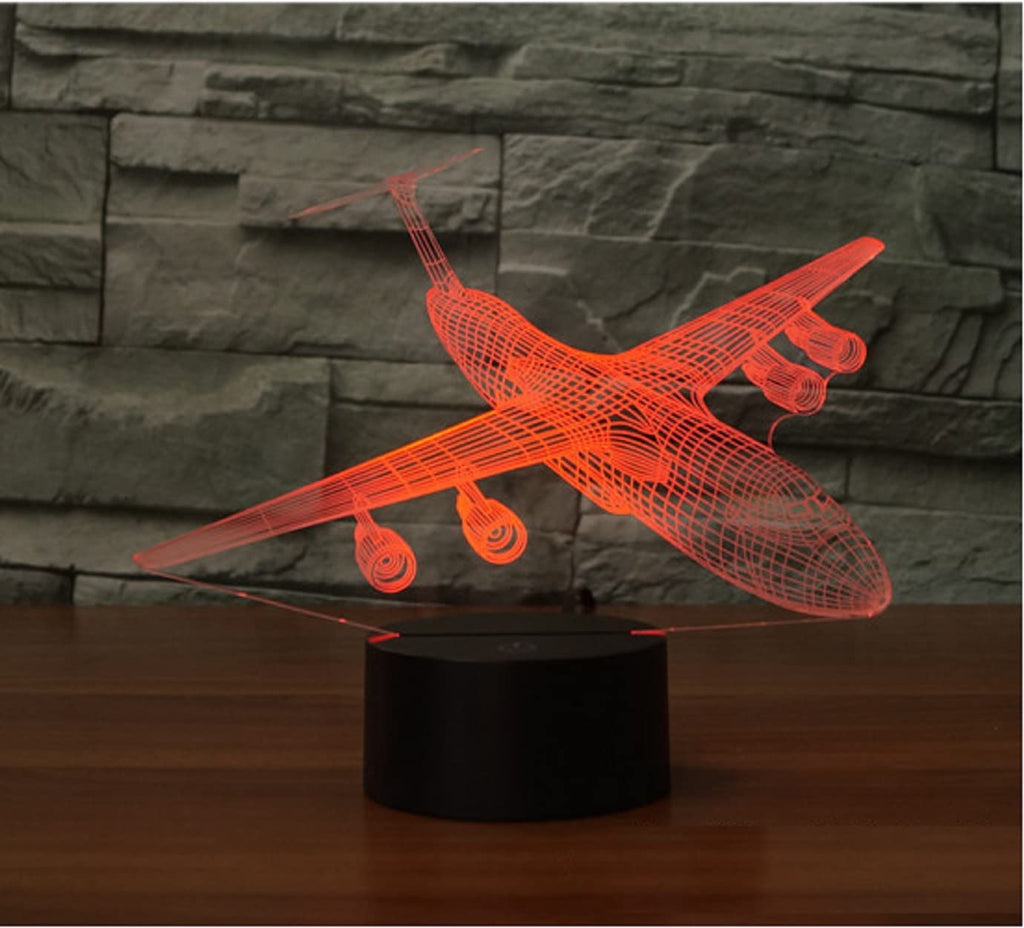 SUPERHONGJIHAO 3D Airplane Night Light Aircraft Led Table Lamp with Remote Control 16 Color Changing Xmas Birthday Gift