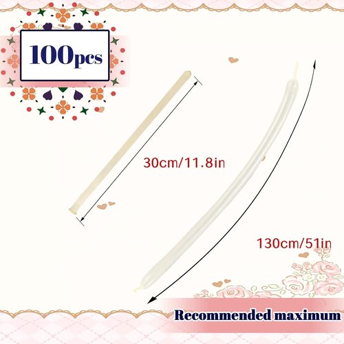 260 Pack Clear Long Balloons | Thickened Latex Twisting Balloons for Animal Models & Party Decor