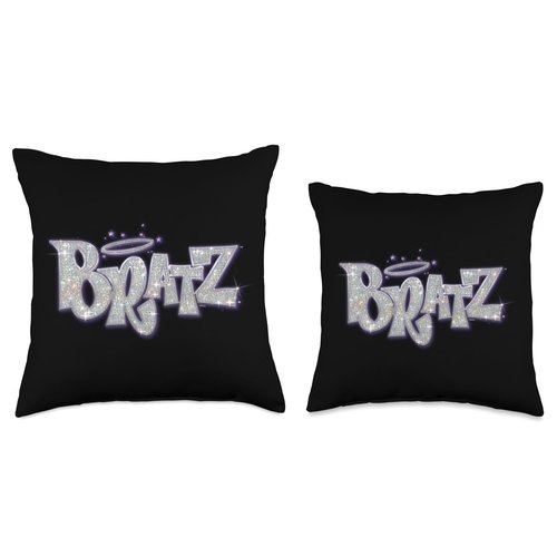 Bratz - Glittery Purple and Silver Logo Throw Pillow