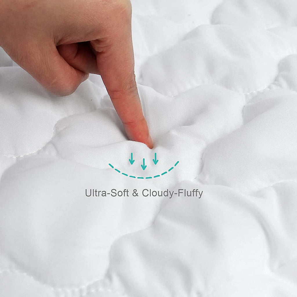 Skiennix Mini Crib Mattress Protector - Waterproof & Noiseless Fitted Pad Cover | 38" x 24", White (Pack of 2)