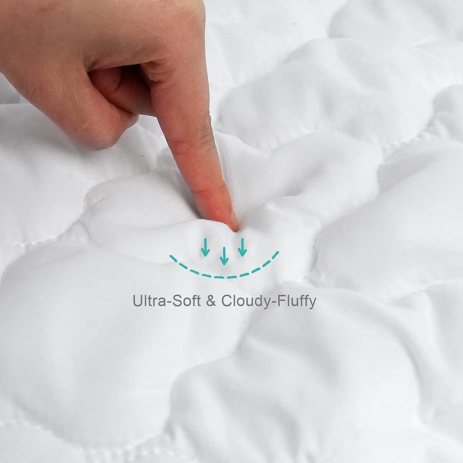 Regine Switzerland Crib Mattress Protector Sheets - 2 Pack Waterproof & Noiseless | 52" x 28" White & Gray